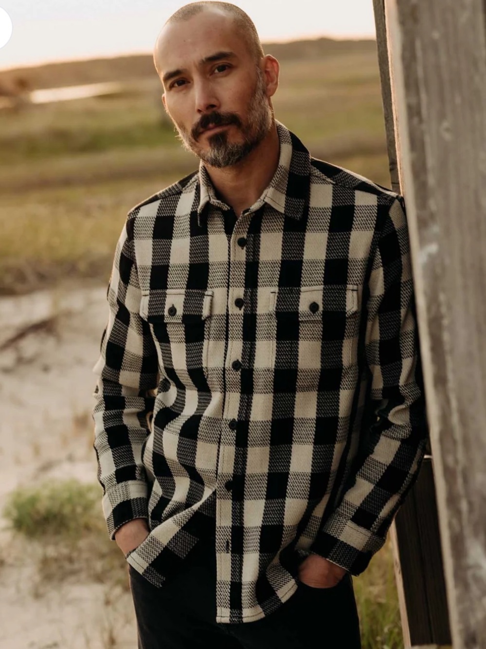 NEW🖤Taylor Stitch Division Shirt in Black Indigo Check $142 Medium/40